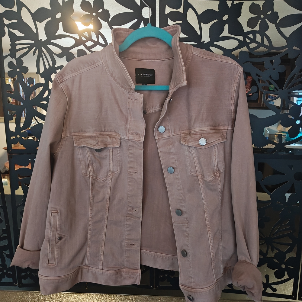 Liverpool Pink Jean Jacket Classic Trucker Style